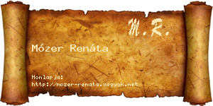 Mózer Renáta névjegykártya